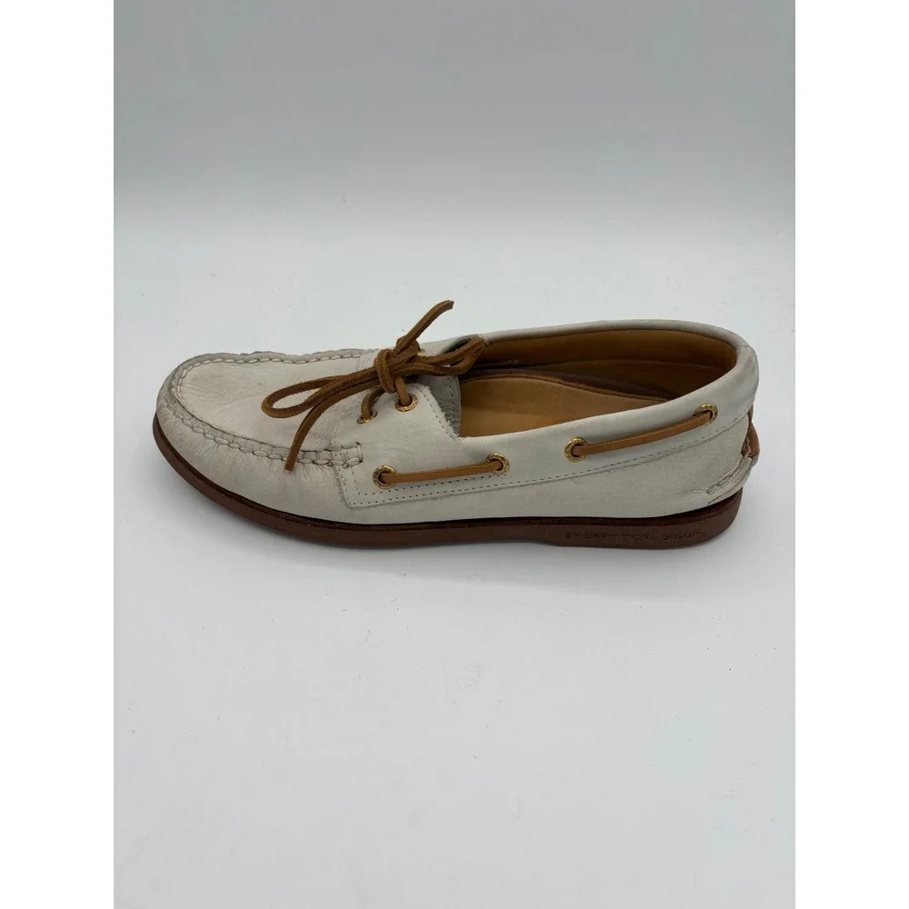 Sperry Top-Sider Gold Cup Authentic Original Boat Shoe White Leather Mens 10.5 M